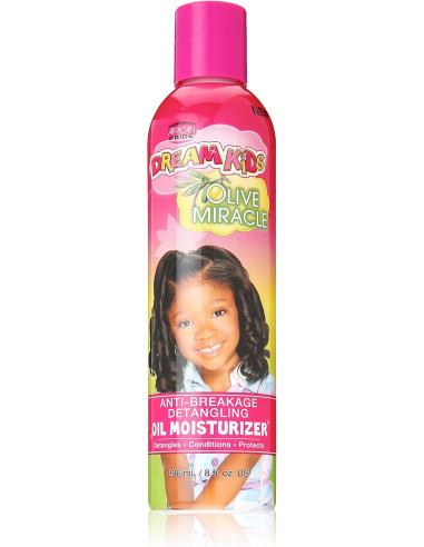 AFRICAN PRIDE DREAM KIDS OLIVE MIRACLE OIL MOISTURIZER ANTI-BREAKAGE DETANGLING 236ML.