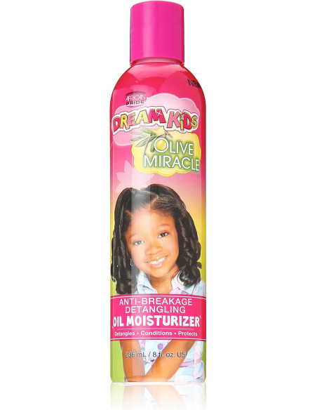 AFRICAN PRIDE DREAM KIDS OLIVE MIRACLE OIL MOISTURIZER ANTI-BREAKAGE DETANGLING 236ML.