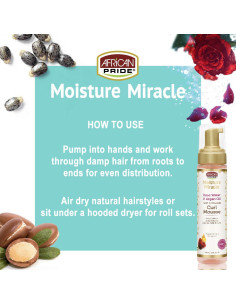 African Pride Moisture Miracle Curl Mousse 251ml. 8.5oz. Rose Water Argan Oil 2