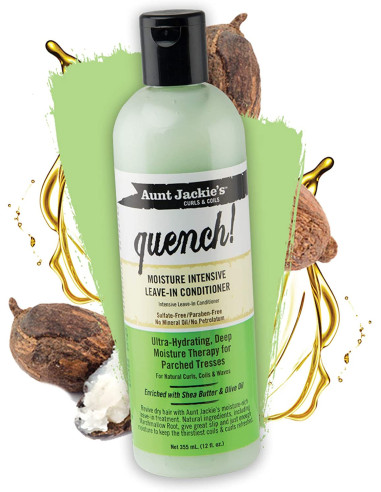 AUNT JACKIE'S QUENCH LEAVE-IN CONDITIONER 355ml. 12oz. Curls Coils Moisture Intensive