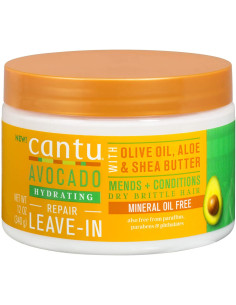 CANTU AVOCADO LEAVE-IN CONDITIONING CREAM HYDRATING REPAIR  SULFATE FREE340 gr. 12oz.