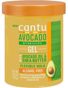 CANTU AVOCADO GEL DEFINIDOR HYDRATING STYLING  FLEXIBLE HOLD SHEA BUTTER 524gr. 18.5oz.