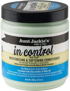 AUNT JACKIE'S IN CONTROL 426gr. 15oz. Curls Coils Anti Poof Moisturizing Softening Conditioner 2