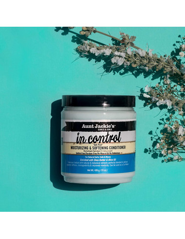 AUNT JACKIE'S IN CONTROL 426gr. 15oz. Curls Coils Anti Poof Moisturizing Softening Conditioner