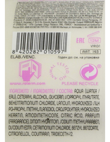 SALERM MASK HI REPAIR 02 - 250ml. Tratamiento rejuvenecedor