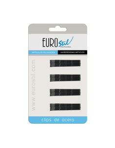 EUROSTIL CLIP ONDULADO NEGRO MATE 24UDS. REF. 04484/50