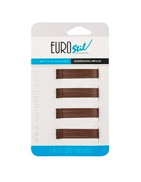EUROSTIL CLIP ONDULADO MARRON MATE 24UDS. REF. 04484/69